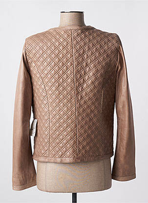 Veste en cuir poches marron TRAPPER QUEENS femme
