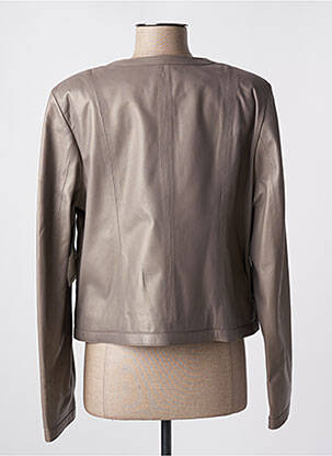 Veste en cuir poches gris JACQUES LOOCI femme