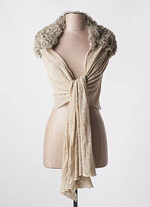 Gilet cache-cœur stretch beige CUTULI CULT femme