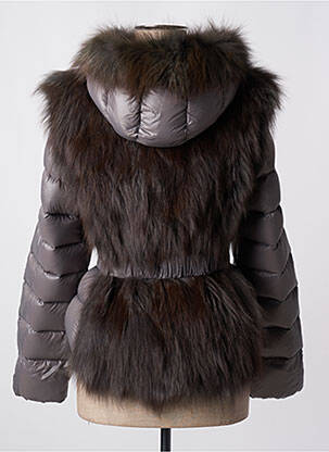 Doudoune manches longues a capuche gris VIOLANTI femme