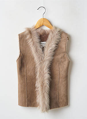 Gilet sans manche coupe cintrée beige PETIT NORD fille