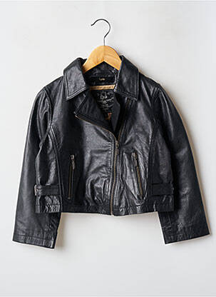 Veste en cuir noir LPB fille