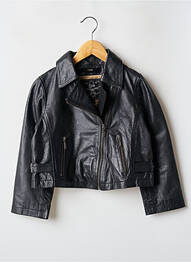Veste en cuir noir LPB fille