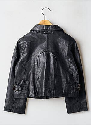 Veste en cuir noir LPB fille