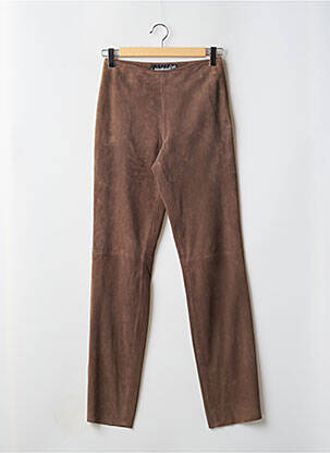 Pantalon droit stretch taille normale marron CANADIENNE GRIFFES femme