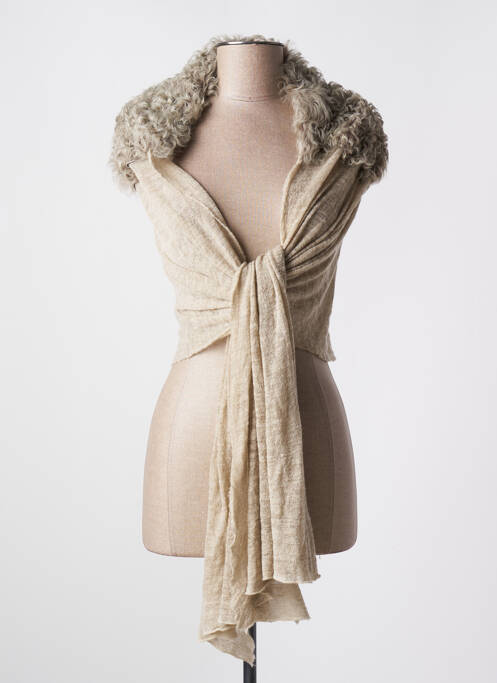 Gilet cache-cœur stretch beige CUTULI CULT femme