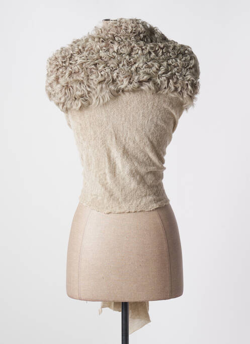 Gilet cache-cœur stretch beige CUTULI CULT femme