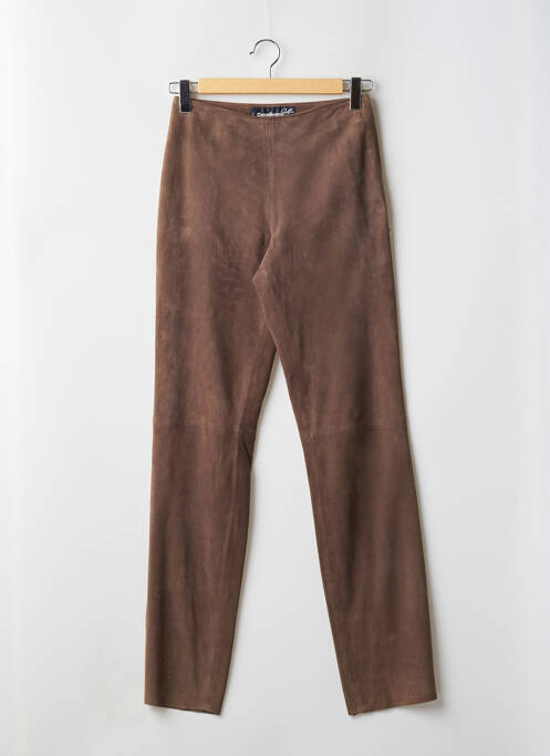 Pantalon droit marron CANADIENNE GRIFFES pour femme