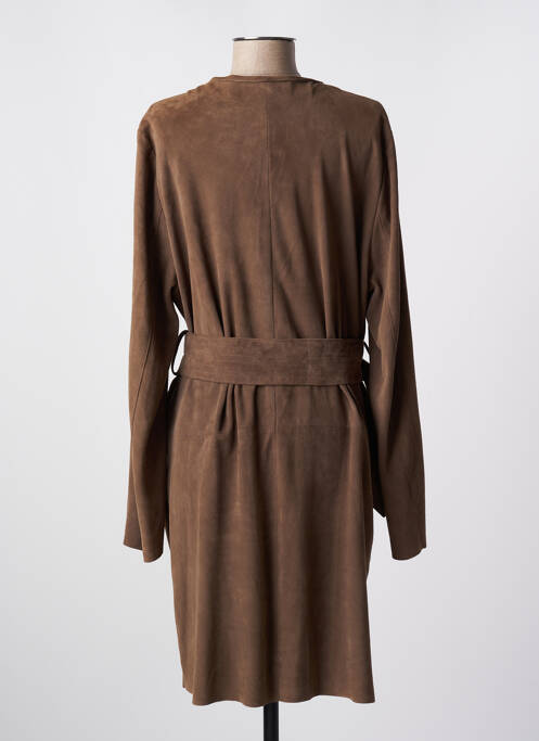 Veste en cuir marron CANADIENNE GRIFFES pour femme