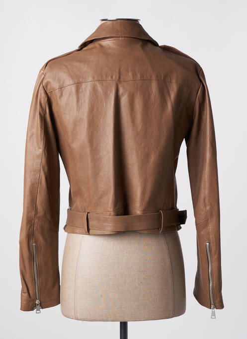Veste en cuir marron LA CANADIENNE pour femme