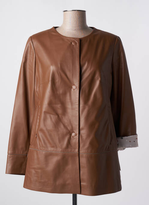 Veste en cuir marron SUPREMA pour femme