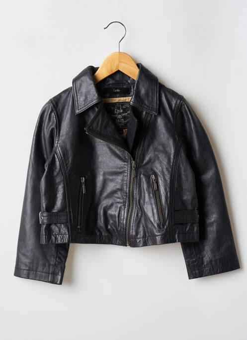 Veste en cuir noir LPB pour fille