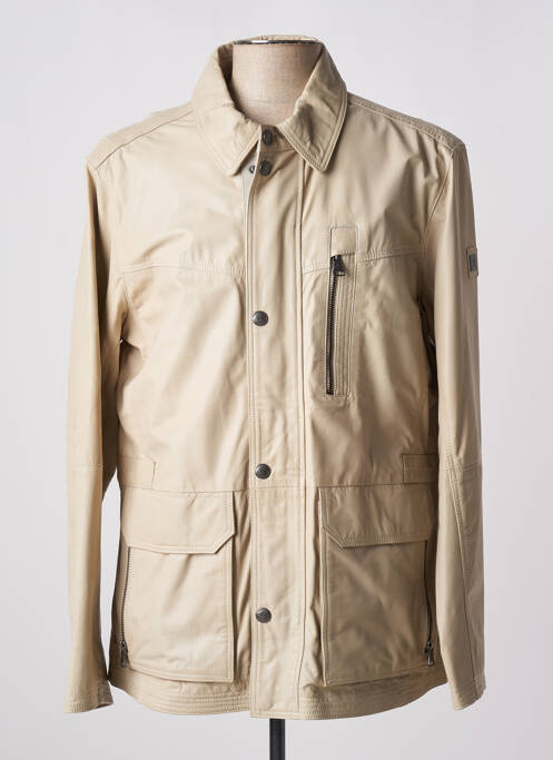 Veste en cuir beige PIERRE CARDIN pour homme