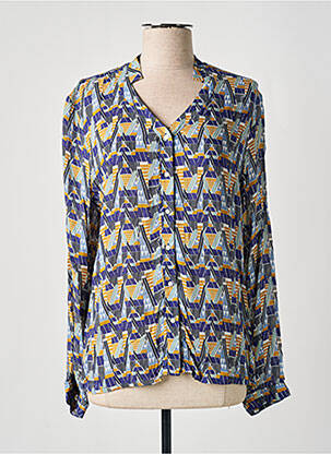 Chemisier tissage crêpe manches longues violet MAE MAHE femme