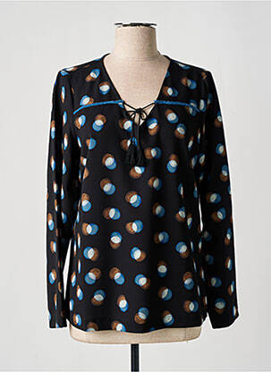 Blouse manches longues manches longues bleu MAE MAHE femme