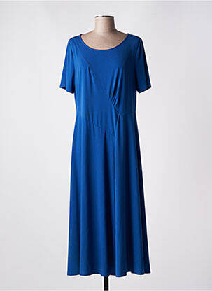 Robe longue manches courtes manches courtes bleu ELEONORA AMADEI femme