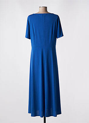 Robe longue manches courtes manches courtes bleu ELEONORA AMADEI femme