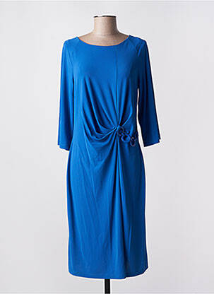 Robe mi-longue manches 3/4 manches 3/4 bleu MARIA BELLENTANI femme