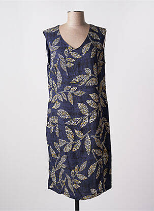 Robe mi-longue coupe fluide sans manche bleu GEVANA femme