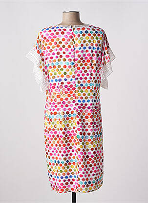 Robe mi-longue coupe fluide manches courtes blanc PAUSE CAFE femme