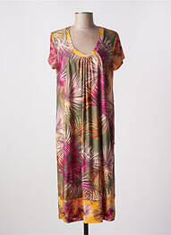 Robe mi-longue manches courtes manches courtes vert ELEONORA AMADEI femme
