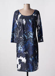 Robe mi-longue manches 3/4 manches 3/4 bleu LESLIE femme