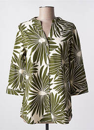 Chemisier imprimé fantaisie manches 3/4 vert MARIA BELLENTANI femme