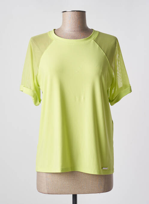 Top stretch manches courtes vert JOSEPH RIBKOFF femme