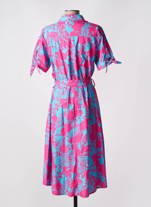 Robe mi-longue rose LEO & UGO pour femme