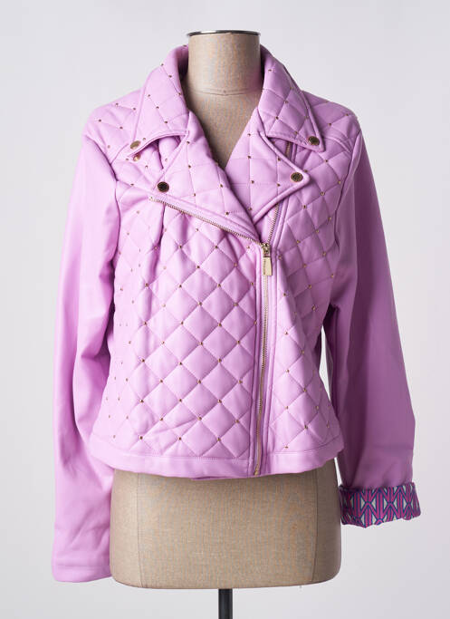 Veste simili cuir rose LOLA CASADEMUNT pour femme