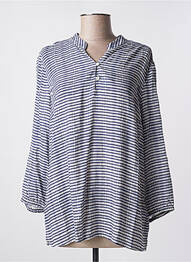 Blouse légère et transparente manches 3/4 bleu TONI femme