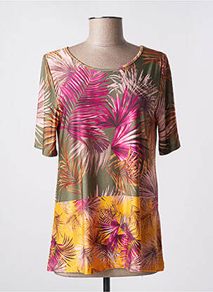 T-shirt stretch manches courtes vert ELEONORA AMADEI femme
