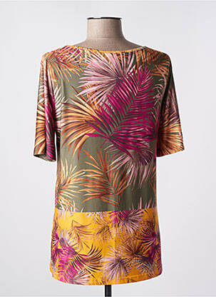 T-shirt stretch manches courtes vert ELEONORA AMADEI femme