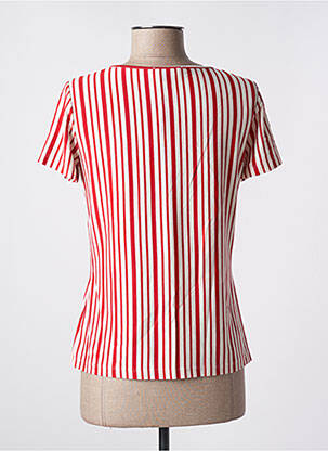 T-shirt col v manches courtes rouge ELEONORA AMADEI femme