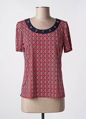 T-shirt imprimé fantaisie manches courtes rouge GEVANA femme