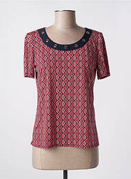 T-shirt imprimé fantaisie manches courtes rouge GEVANA femme