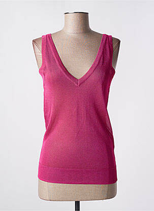 Pull coupe cintrée sans manche rose LOLA CASADEMUNT femme