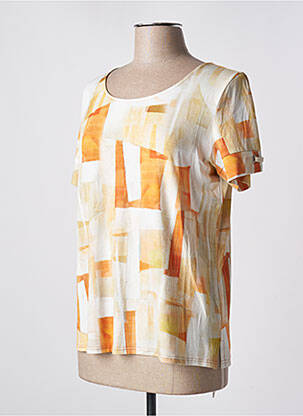 Top tissage jersey manches courtes beige GEVANA femme
