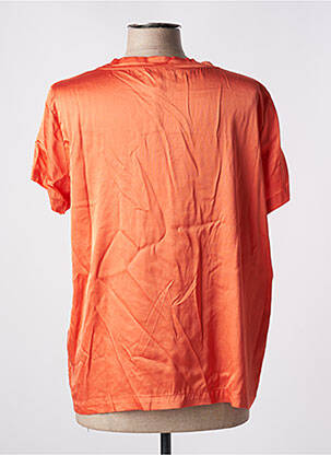 Blouse col rond manches courtes orange LEO & UGO femme