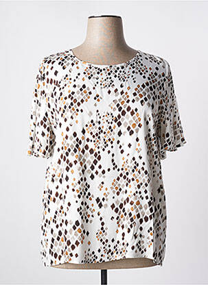 Blouse tissage popeline manches courtes blanc MARIA BELLENTANI femme