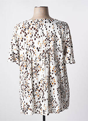 Blouse tissage popeline manches courtes blanc MARIA BELLENTANI femme