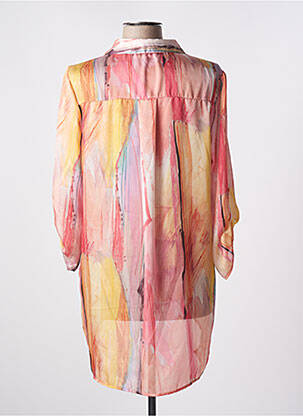 Chemisier imprimé fantaisie manches longues orange ELEONORA AMADEI femme