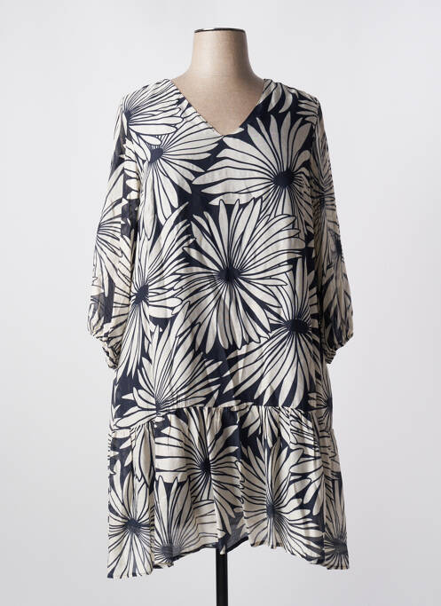 Robe mi-longue manches 3/4 manches 3/4 bleu MARIA BELLENTANI femme