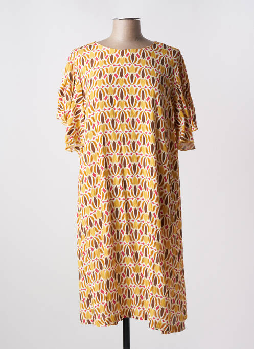 Robe mi-longue jaune MARIA BELLENTANI pour femme