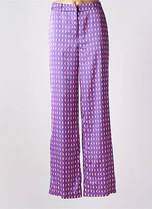 Pantalon large taille à pinces taille haute violet LOLA CASADEMUNT femme