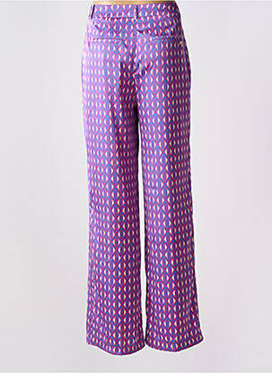 Pantalon large taille à pinces taille haute violet LOLA CASADEMUNT femme