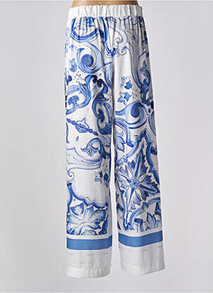 Pantalon large coupe fluide taille haute blanc LESLIE femme
