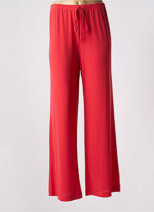 Pantalon large coupe fluide taille haute rouge ELEONORA AMADEI femme