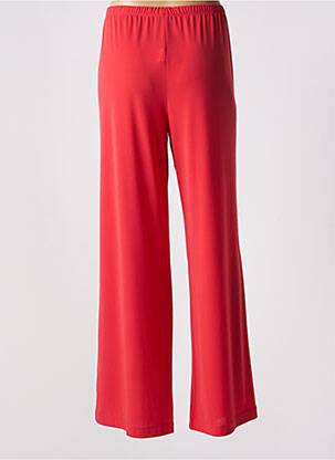 Pantalon large coupe fluide taille haute rouge ELEONORA AMADEI femme