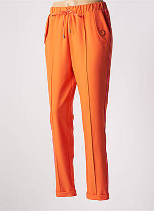 Pantalon droit stretch taille normale orange LESLIE femme